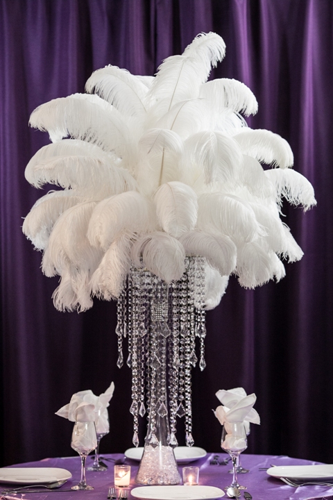 Ostrich-Feather-Centerpiece-Rental-on-Princess-Chandelier-and-Trunk-Vase