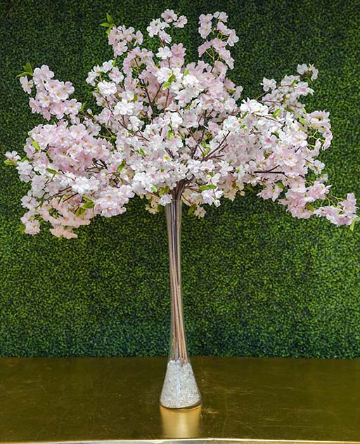 Pink-Cherry-Blossom-in-trunk-vasePink-Cherry-Blossom-in-Trunk-vase-with-clear-gems-Centerpiece-Amore-Decor-Rental-21