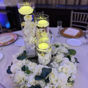 Romance with orchids and white and greenery Wreath