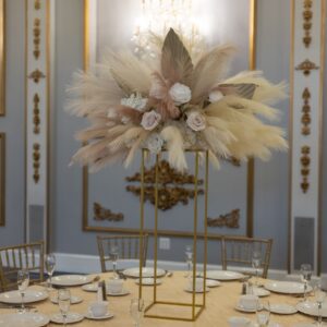 Pampas on Gold Harlow Stand