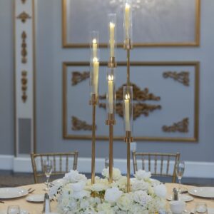 Gold Spiral Candelabra with Wreath