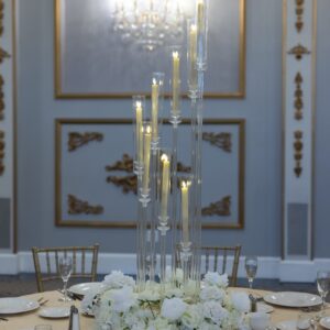 Ghost Spiral Candelabra with Wreath