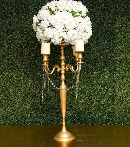 Hydrangea-and-rose-with-greenery-on-Gold-candelabra-with-crystal-chains-Centerpiece-Amore-Decor-Rental-81