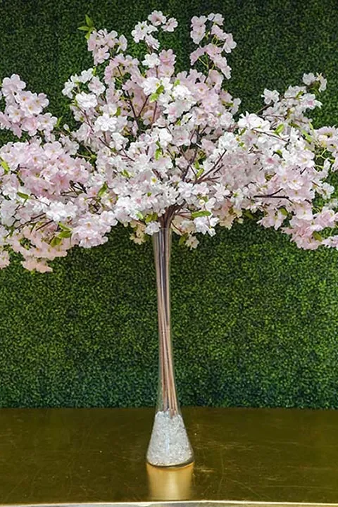 Pink-Cherry-Blossom-in-trunk-vasePink-Cherry-Blossom-in-Trunk-vase-with-clear-gems-Centerpiece-Amore-Decor-Rental-21